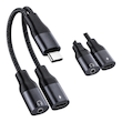 مبدل دوکاره شارژ و صدا گرین لاین مدل 2 In 1؛ تبدیل USB-C به USB-C و جک 3.5 میلی‌متری
