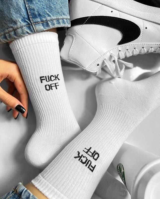 جوراب fuck off سفید