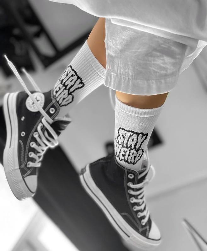 جوراب stay weird سفید