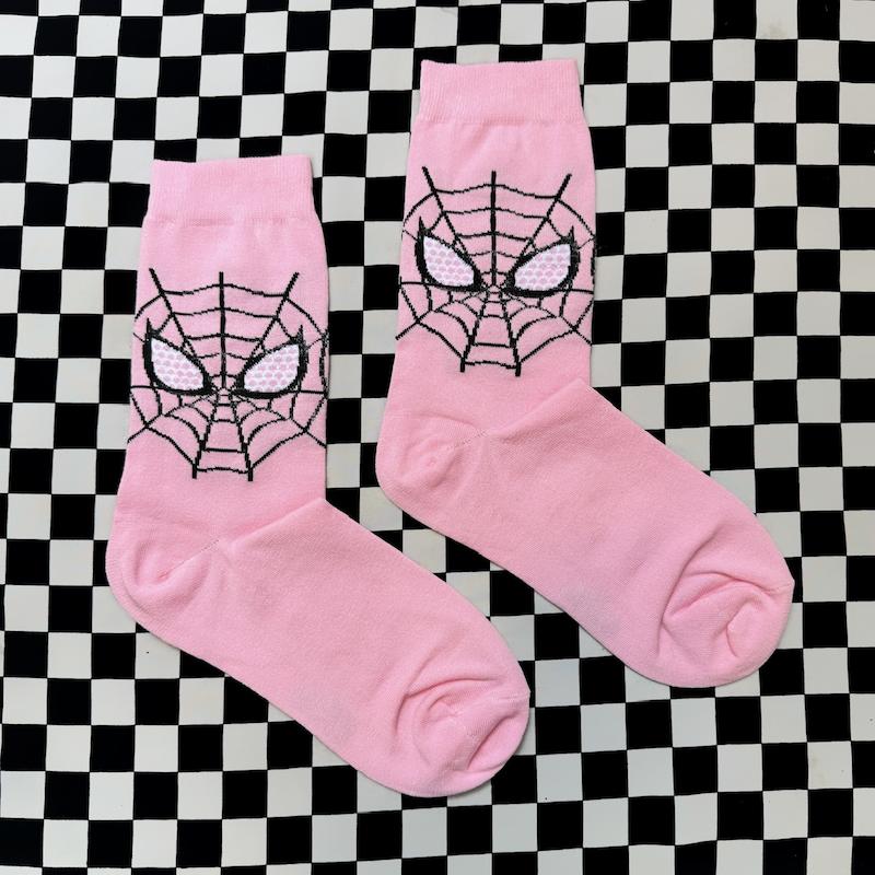 جوراب اسپایدرمن صورتی