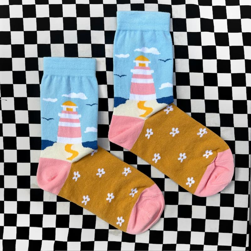 جوراب قشنگ فانوس دريايي"