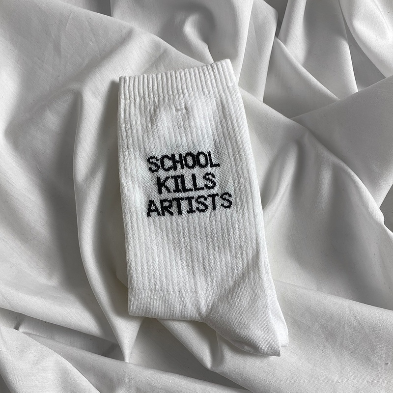 جوراب school kills artists سفید