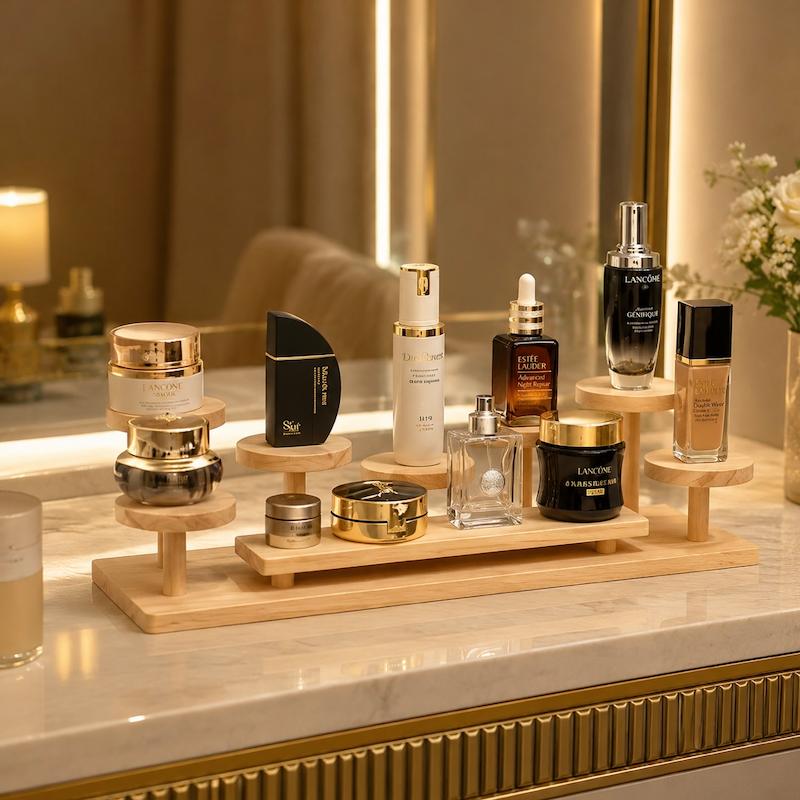 استند چوبی لوکس و ترند لوازم آرایشی و عطر