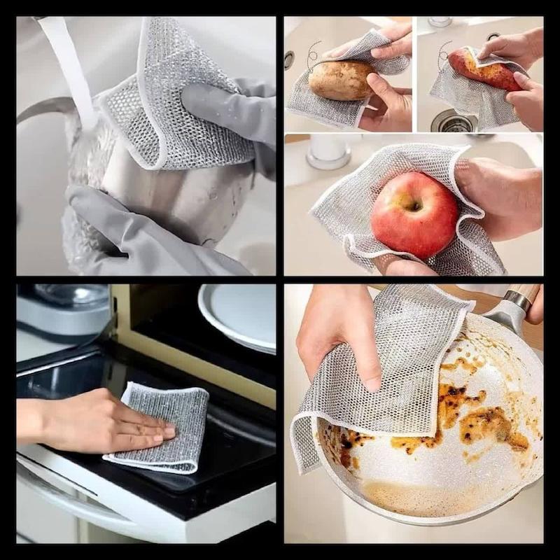 اسکاچ ظرفشویی میکروفایبر دو لایه ۵ عددی