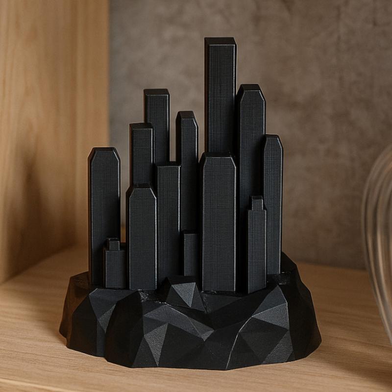 دکوری انتزاعی شهر روی تپه