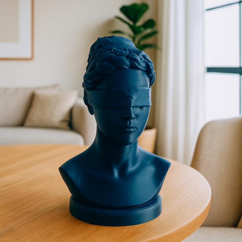 مجسمه نیم تنه بانوی چشم بسته