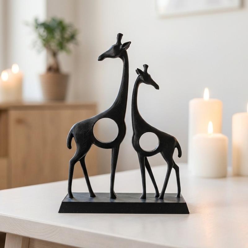 مجسمه دکوری زرافه دوتایی