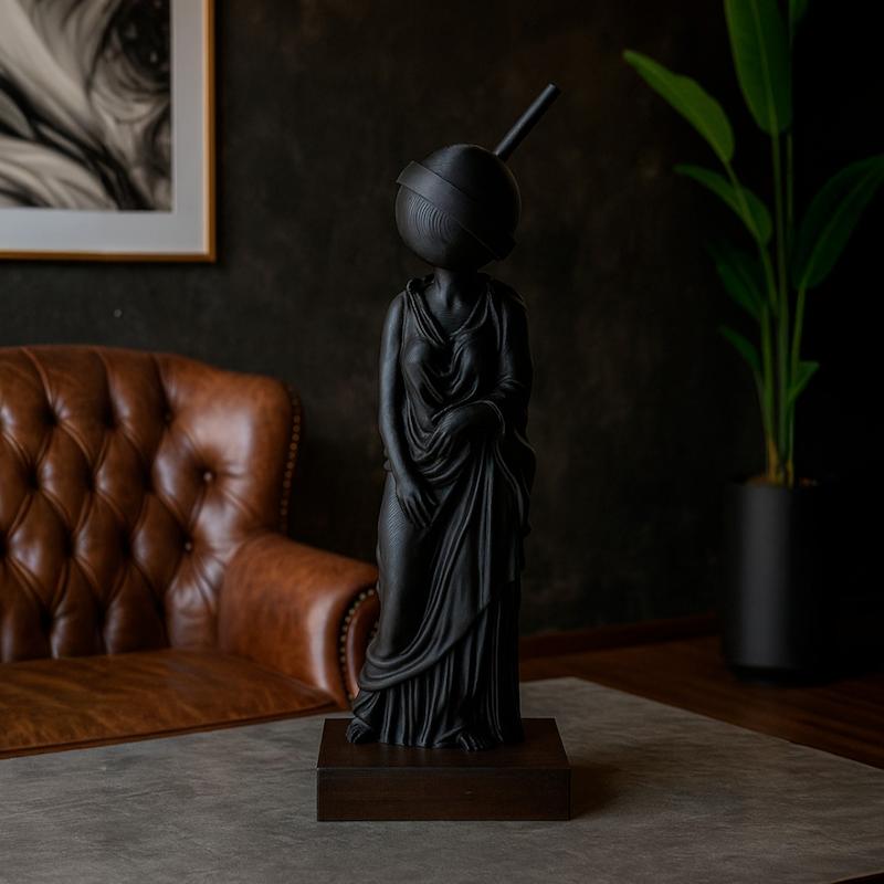 مجسمه دکوری سر آب نبات چوبی