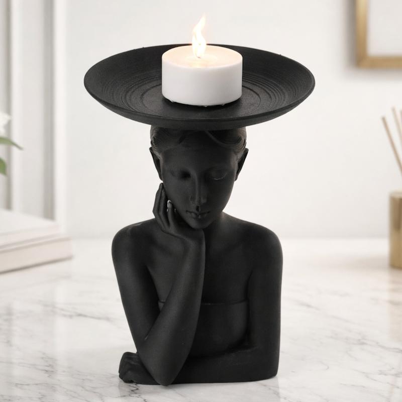 جاشمعی و ظرف دکوراتیو طرح زن