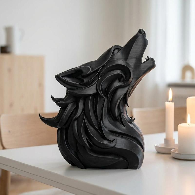 مجسمه دکوری گرگ انتزاعی