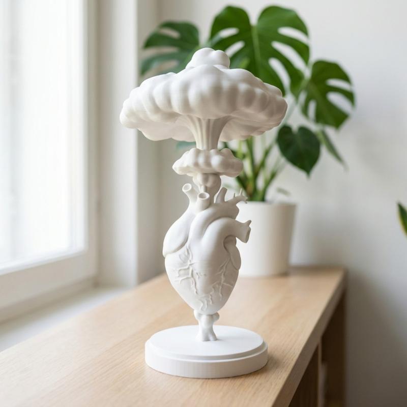 مجسمه دکوری قلب با سایبان ابری