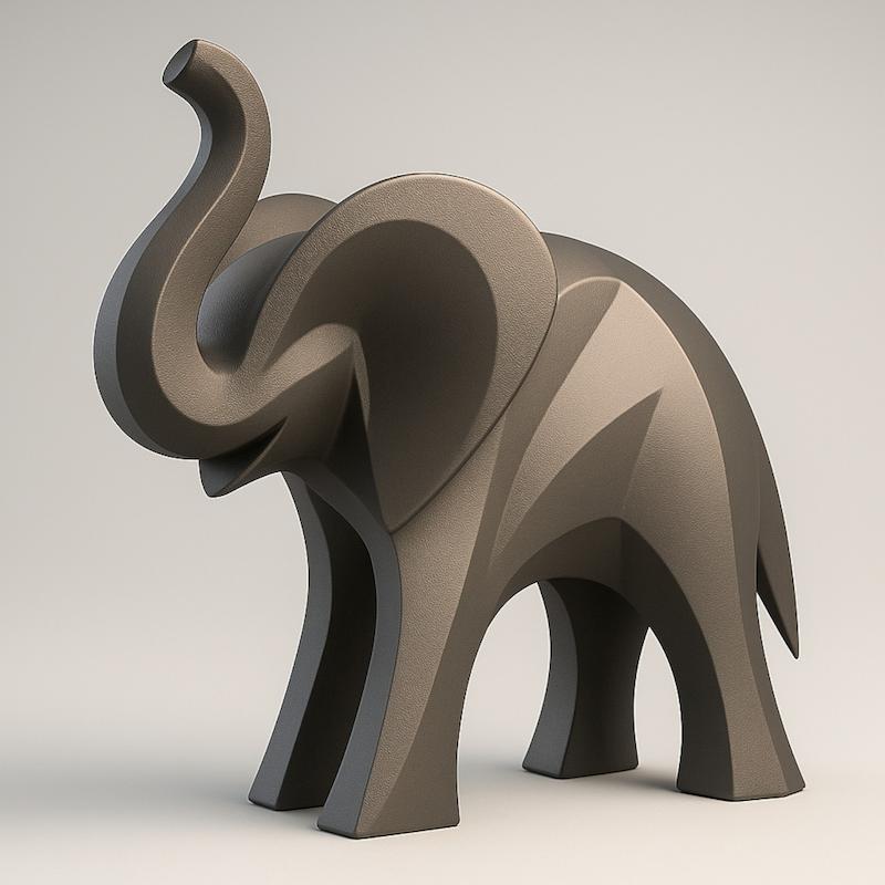 مجسمه دکوری فیل انتزاعی