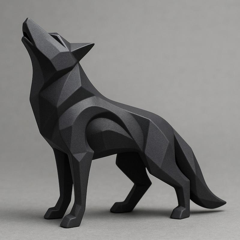 مجسمه دکوری گرگ انتزاعی (4ma)