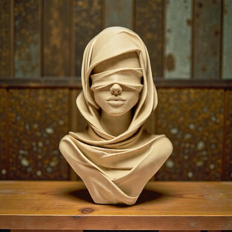 مجسمه دکوری زن چشم بسته