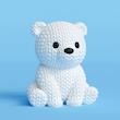 مجسمه دکوری خرس قطبی بافتنی