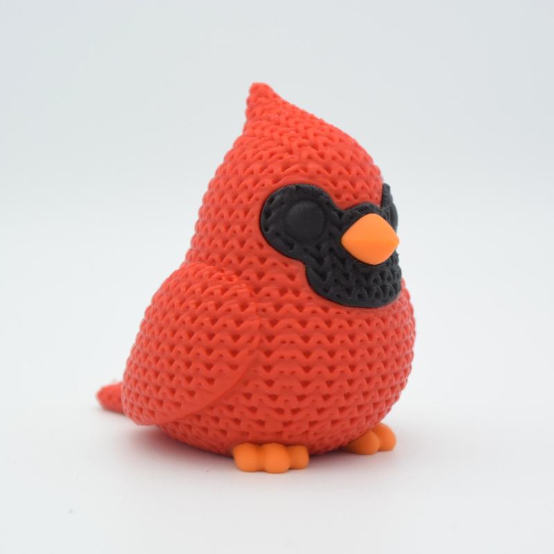 مجسمه دکوری پرنده کاردینال بافتنی