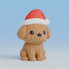 مجسمه دکوری سگ بافتنی با کلاه بابانوئل