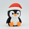 مجسمه دکوری پنگوئن بافتنی با کلاه بابانوئل