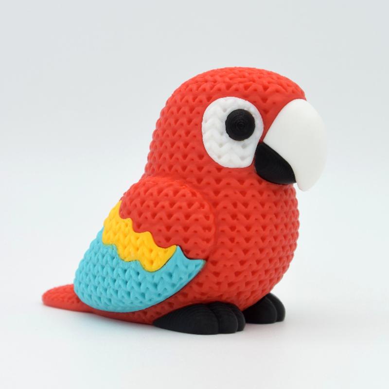 مجسمه دکوری طوطی ماکائو بافتنی