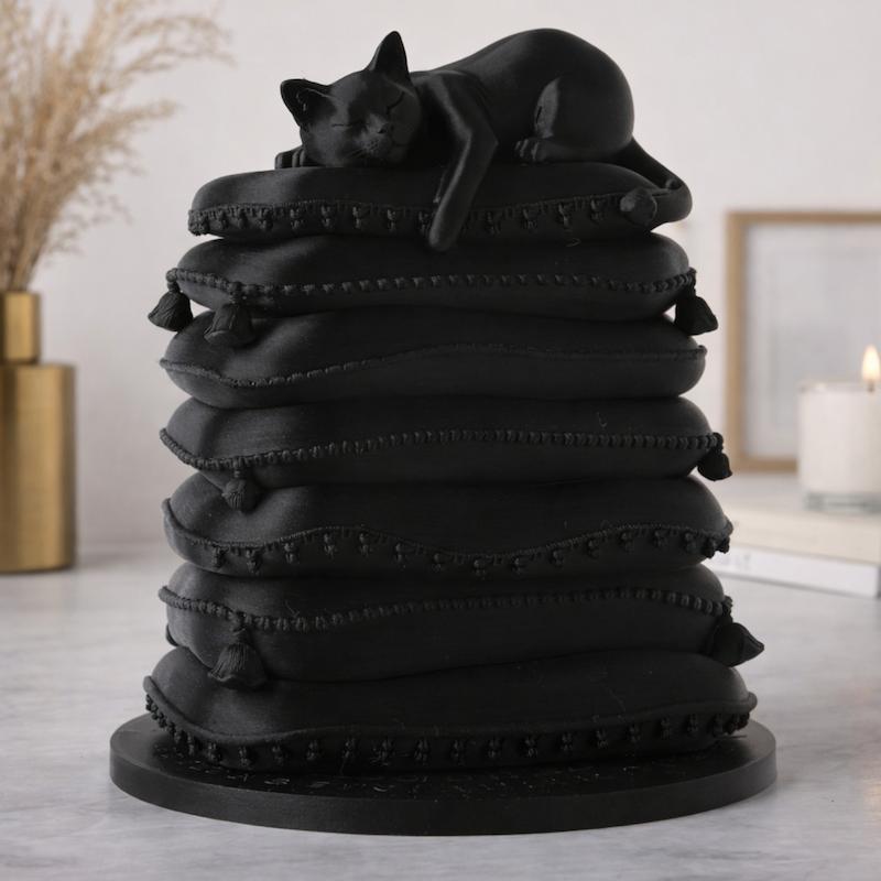 مجسمه دکوری گربه روی بالشت ها