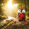 مجسمه دکوری خرس با چشمان متحرک