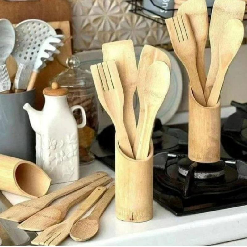 ست ۵ تکه کفگیر بامبو 