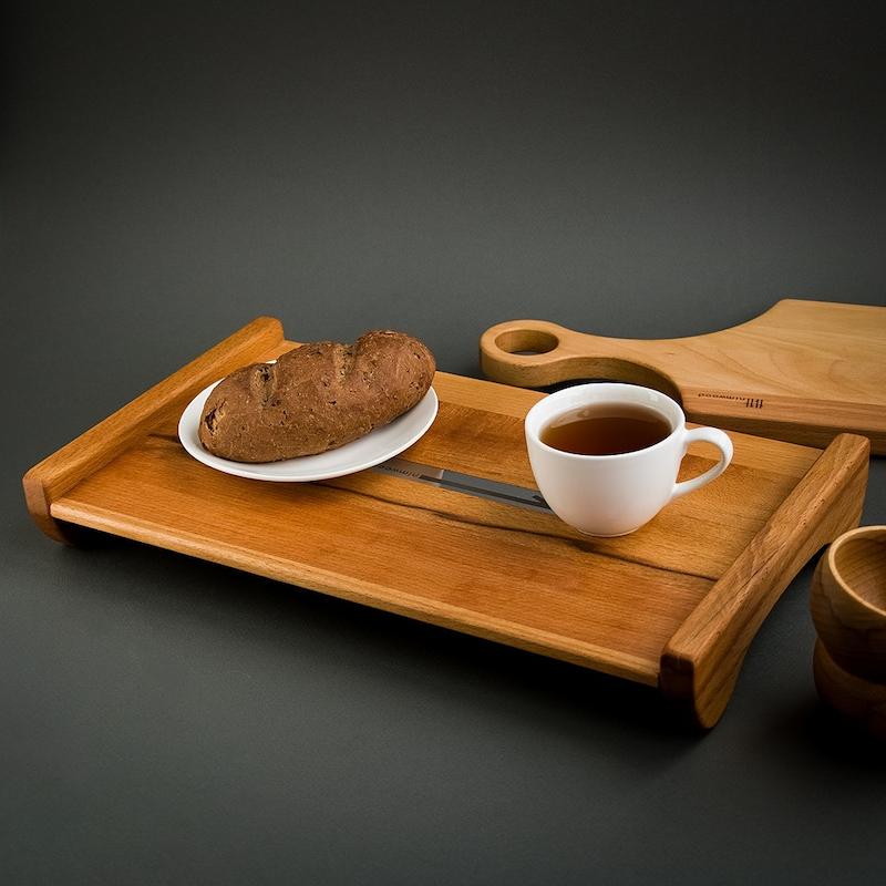 سینی پایه دار چوب طبیعی