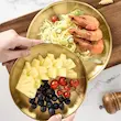 بشقاب تکی استیل طلایی در سه سایز متفاوت