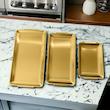 سینی استیل طلایی مستطیل