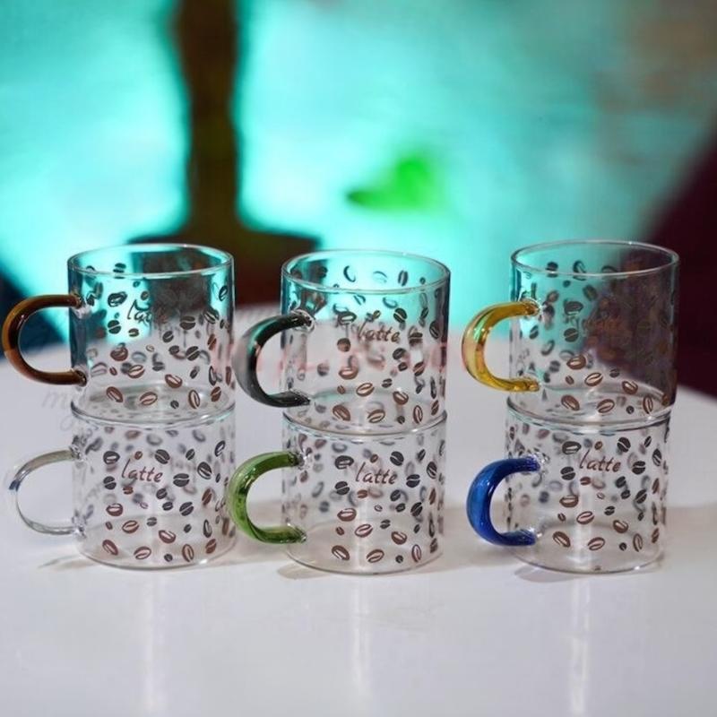 ست ۶ عددی شات شیشه‌ای طرح قهوه 