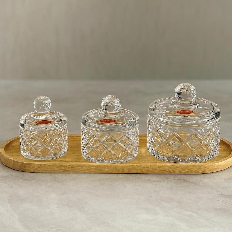 قندان شیشه ای طرح الماسی (میلیونه)