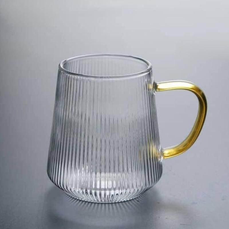 لیوان تکی شیاردار دسته عسلی 