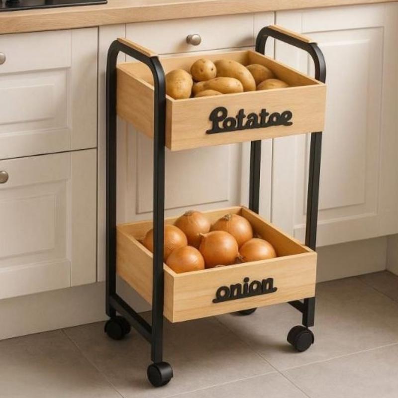 جای سیب‌زمینی و پیاز چرخدار دو‌طبقه و سه‌طبقه 