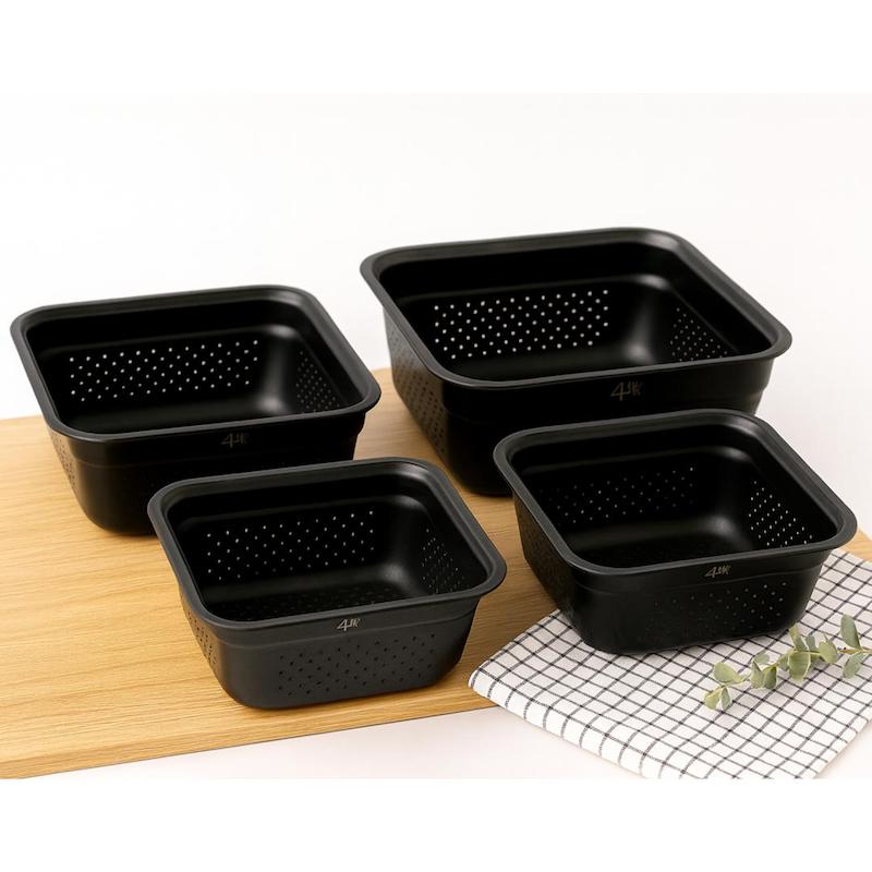   آبکش تکی استیل با روکش مشکی مات