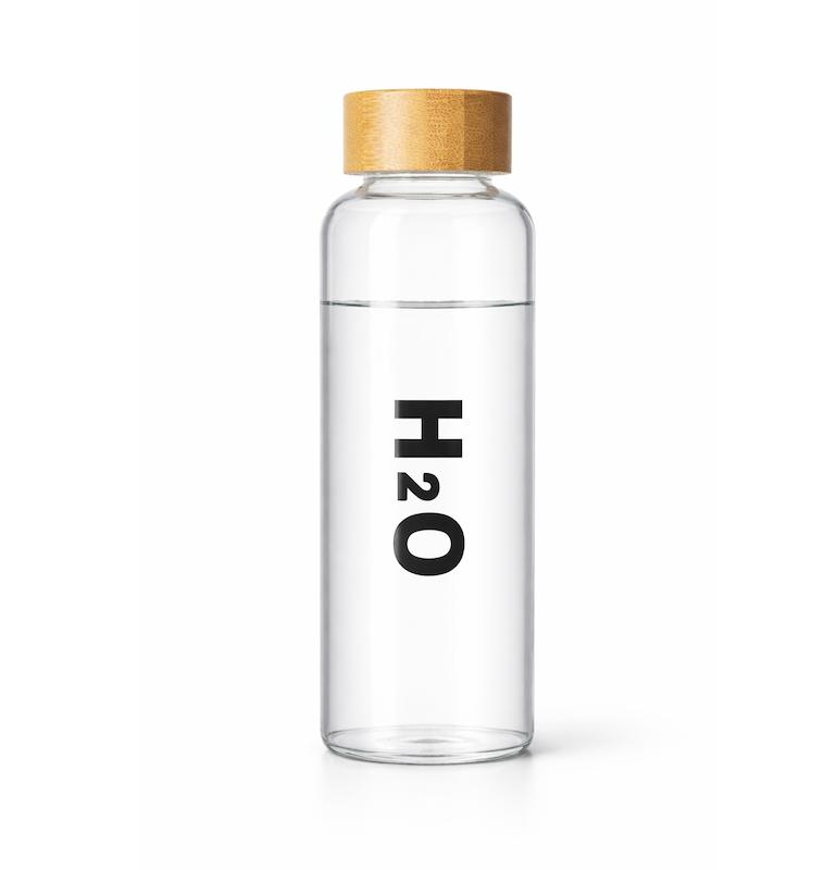 بطری آب پیرکس H2o درب بامبو