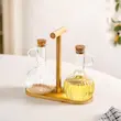 ست آبلیموخوری ۲ عددی پیرکس با سینی بامبو