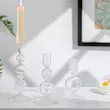 ست شمعدان سه عددی شیشه ای