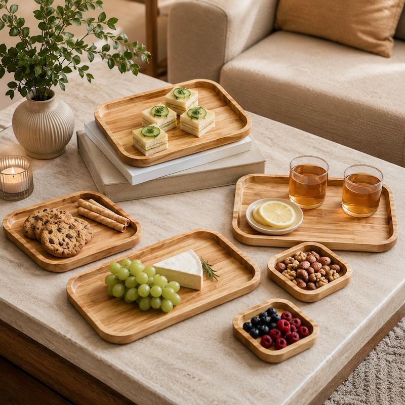 ست ۵ عددی سینی پذیرایی چوب رابر
