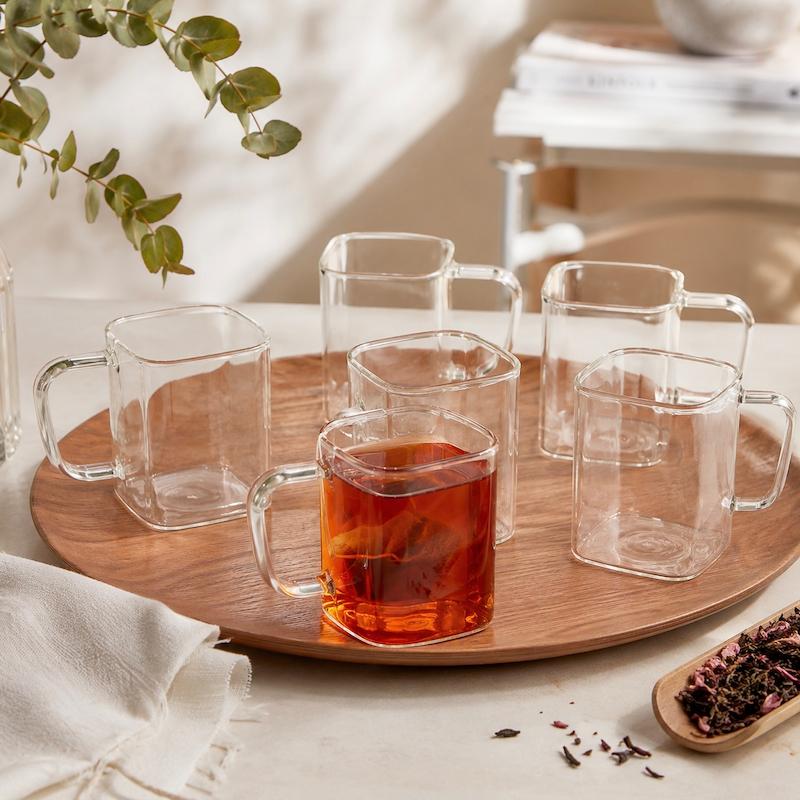 لیوان پیرکس مربع پاشاهوم (Pasha Home) 