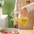 بطری روغن‌ریز پیرکس مربعی درب بامبو کد A82