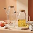 بطری روغن‌ریز پیرکس مربعی درب بامبو کد A82