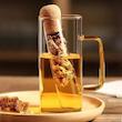 لوله دمنوش پیرکس با درب چوب‌پنبه‌ای