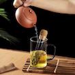 لوله دمنوش پیرکس با درب چوب‌پنبه‌ای