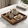 سینی پازلی چوب طبیعی مربع