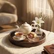سینی چوبی دایره‌ای 