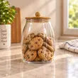 بانکه بلوری خمره‌ای درب چوبی