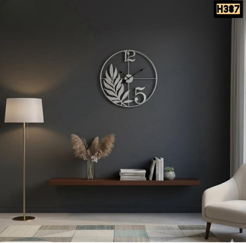 ساعت دیواری طرح برگ کد H387