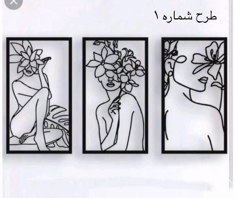 ست سه عددی تابلو طرح دختر