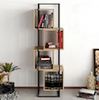 استند کتابخانه و دکوری فلزی به همراه باکس چوبی