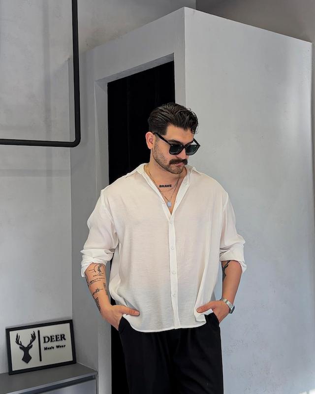 پیراهن تنسل کد 550 سفید